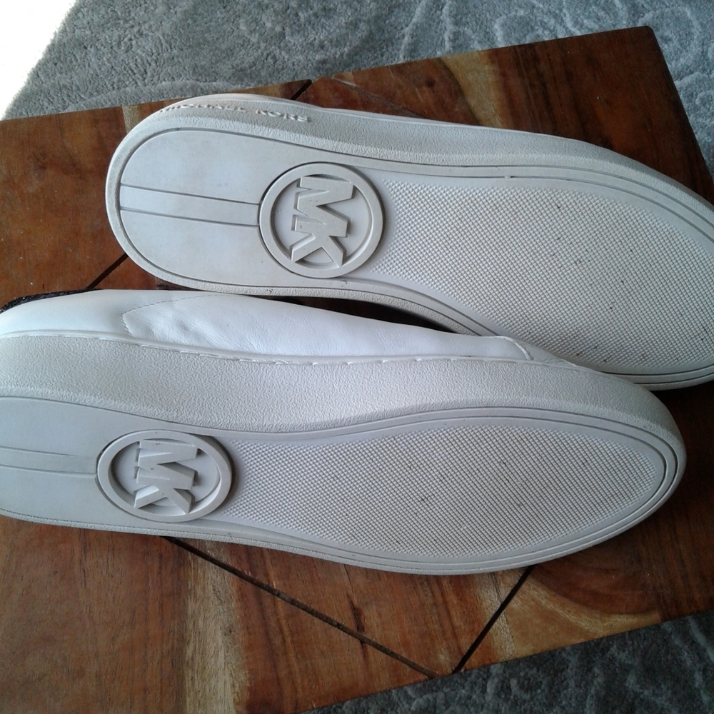 Michael Kors White Sneakers With Black Sparkles - Picture 3 of 9
